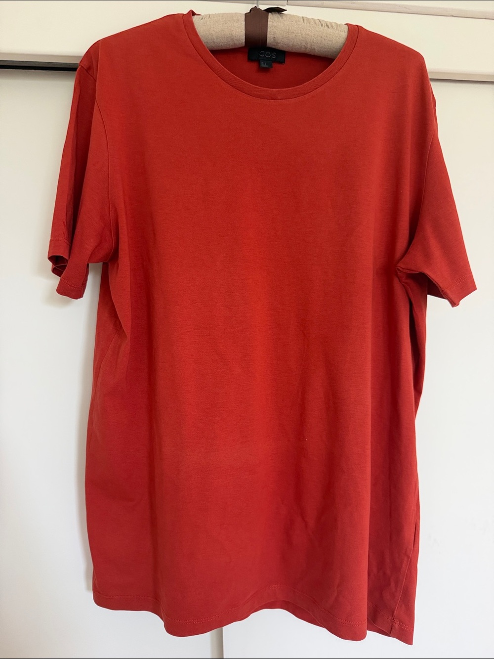 COS Men's Burnt Red Crew Neck Tee